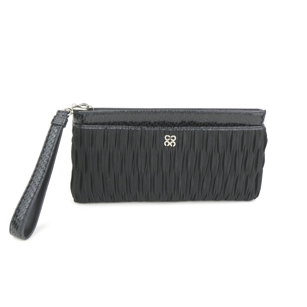 Coach Op Art Black Pleated Wristlet